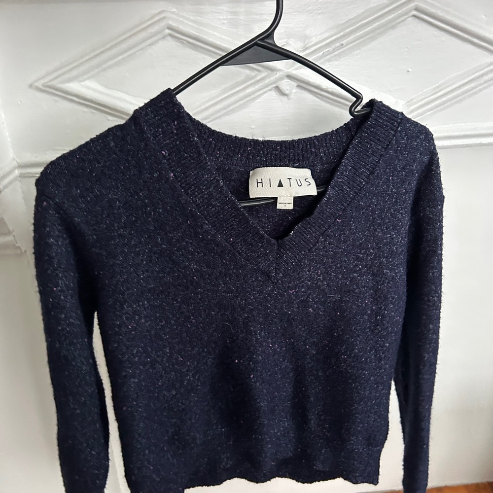 Women's Navy Short Sweater